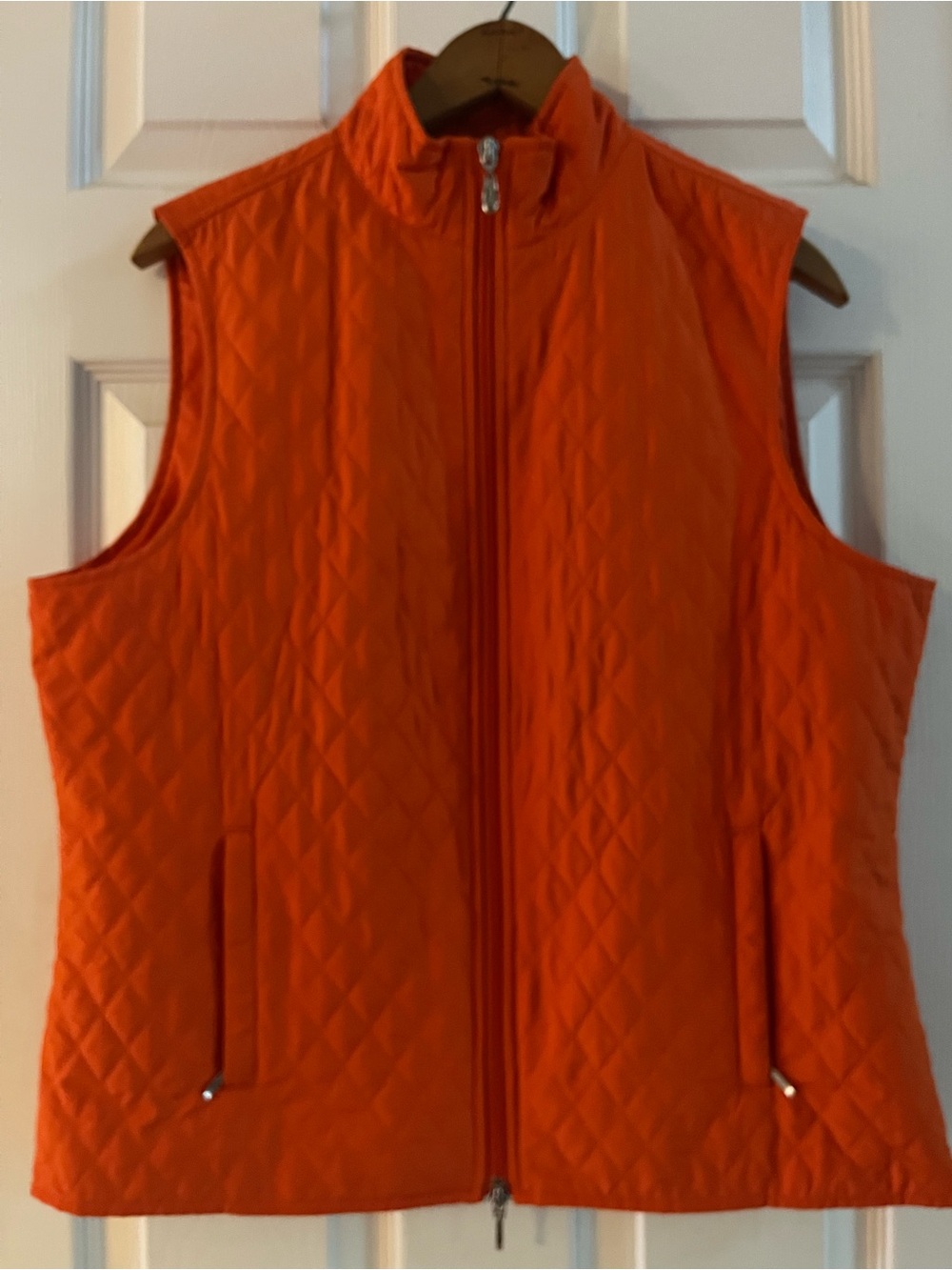 Ashworth Golf Apparel Women’s Orange Quilted Zip Vest - Large